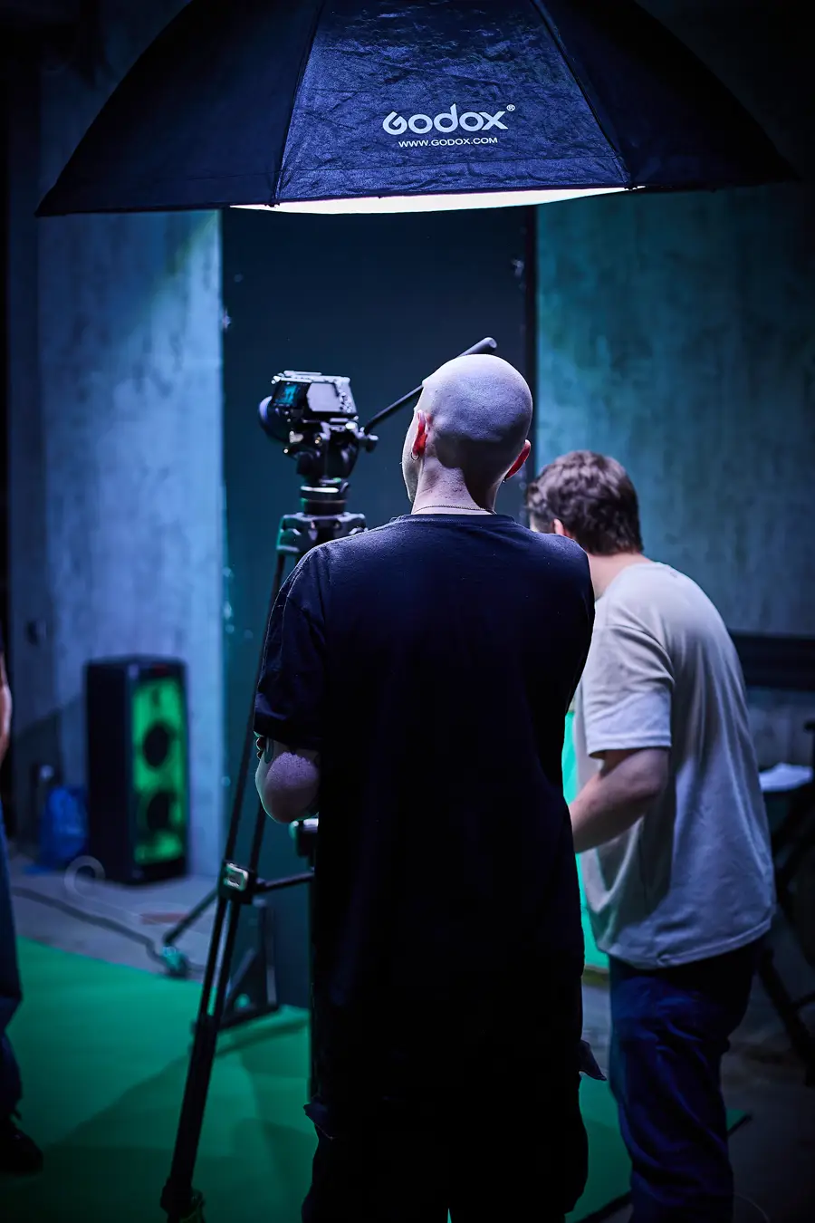 Studio pregătit pentru filmare